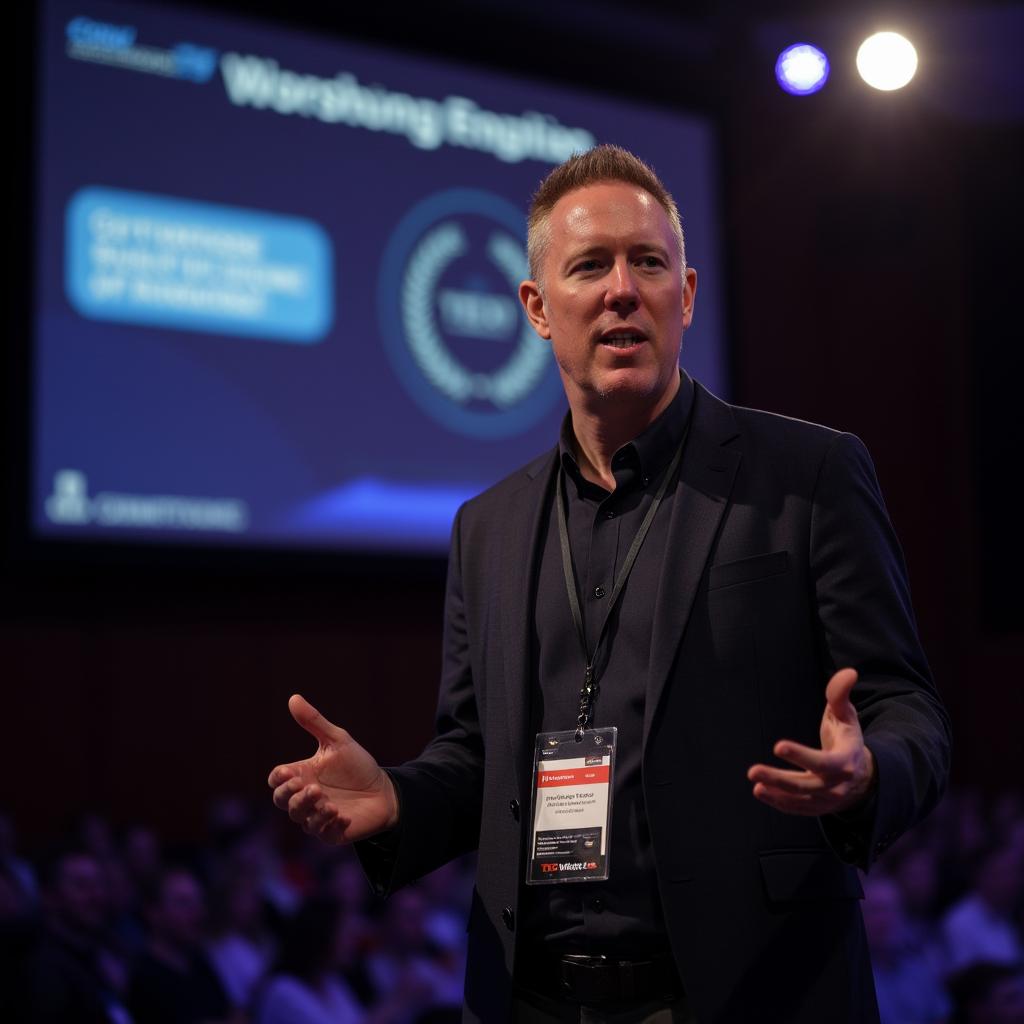 Richard Foster-Fletcher on stage at a conference